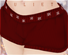 J! Red knitted short