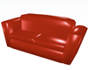 Shiny Red Leather Sofa
