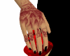 HAND RED TATO BLACK NAIL