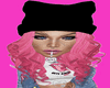 Black Beanie & Pink Hair