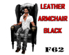 Leather armchair Black
