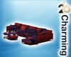 red/purple velvet couch