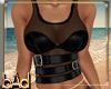 Black Sheer Belted Leath