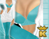 {K} Teal White Outfit