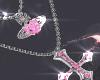 cross necklace pink