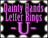 Pink Letter "U" Ring
