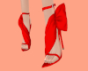 e_red satin bow heels