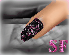 pink/ black finger nails