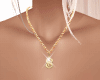 S gold necklace sparkles