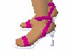 pink n white spike heels