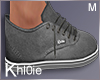 K grey shoes M
