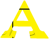 letter A yellow
