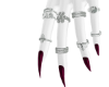 S dark red nails+rings