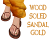 WoodSoledSandalGold