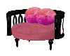 Pink/Blk Barrel Chair