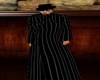 BLACK STRIPE TRENCH COAT