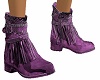 lilac fringe flat boots