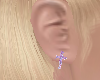 Purple  Cross Earrings