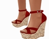 ZAPATOS DE CUÑA ROJOS