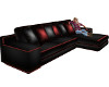 Black& red leather sofa