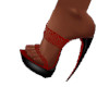 Red/Black Mesh Heels