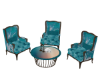Teal 3 Chairs possless