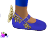 blue/gold butterfly shoe