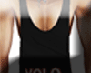YOLO Black Vest Top