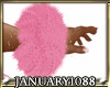 pink fur wrist puff (L)