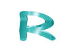 Chrome Letter R in Teal