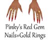 PinkysRdGmNails+GoldRngs
