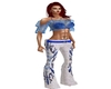 White Linen Blue sheer 