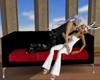 blk/red kissing couch