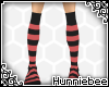 [H] Long Red Black Socks