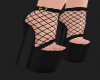Stripper Fishnet Heel Bl