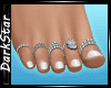 White Toe Nails +Rings