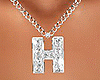 H Letter Silver Necklace