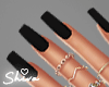 🩷 Black Nails&Rings
