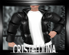 Black puffy jacket + tsh