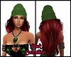 Red Hair Green Hat