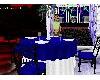 Blue banquet table