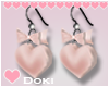 Pinku Heart Bow Earrings