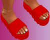 Red Leather Slides