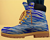 Blue Gray Stripe Work Boots (F)