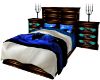 Blue Rose Wood Bed