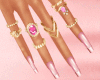 Pink Nails & Gold Ring