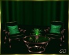 Green Table & 2 Chairs
