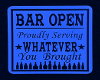 Blue Bar Sign