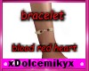 bracelet  blood red hear