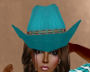 Teal Feather CowGirl Hat